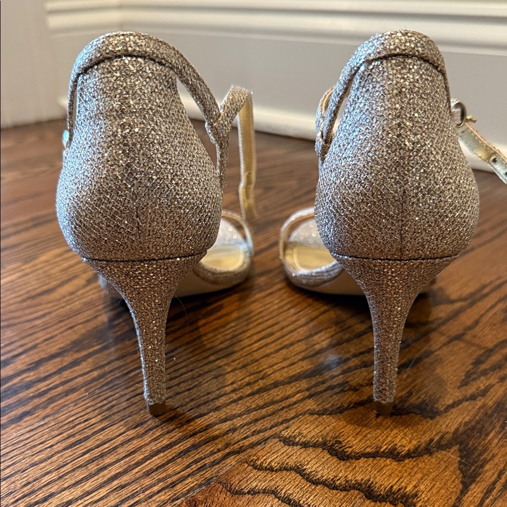 Michael Kors Sparkling Silver Ankle Strap Heels - image 6